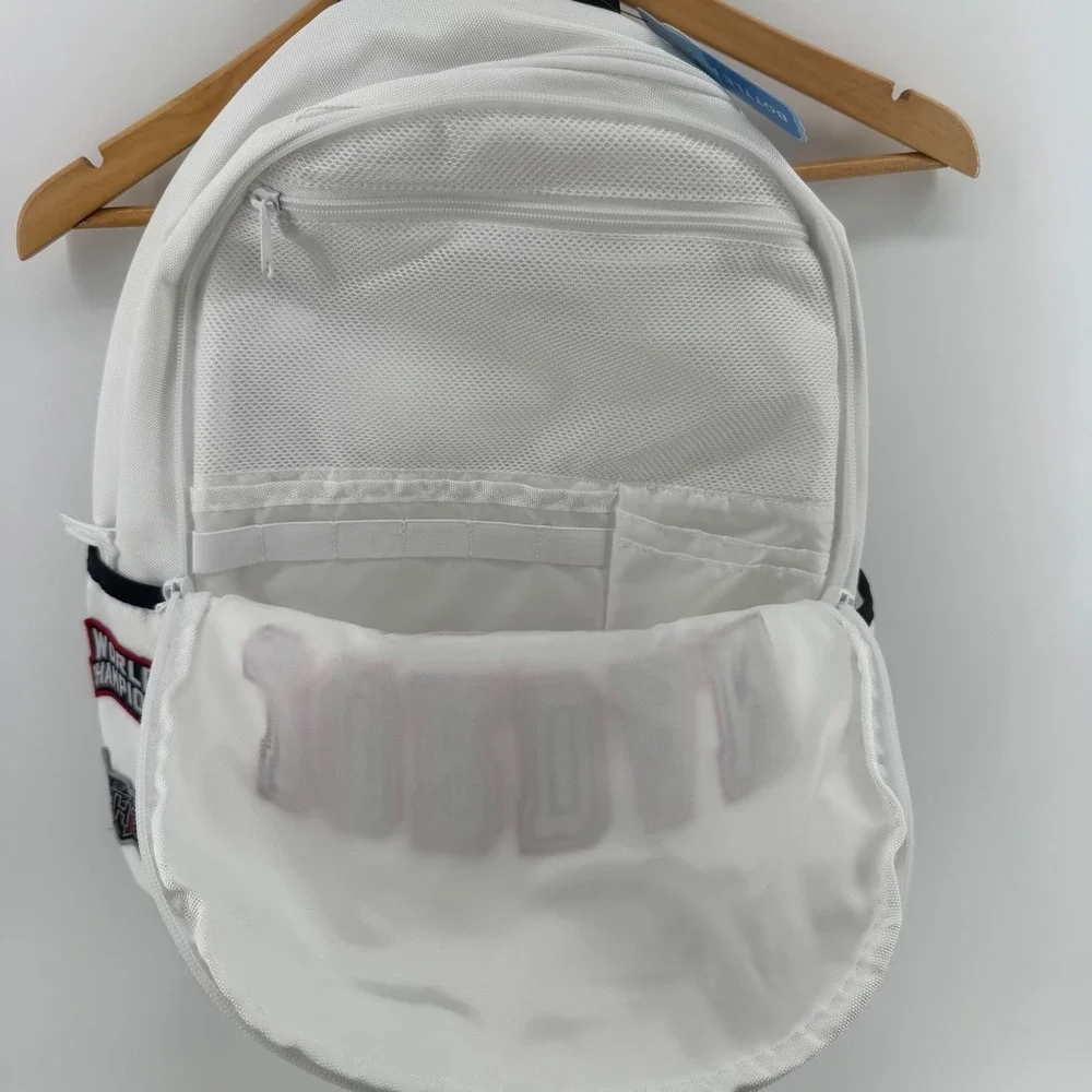 Jordan Varsity Patch Backpack White Gym Red 15 Inch Laptop Bag 9A0846-WR2 NEW‎